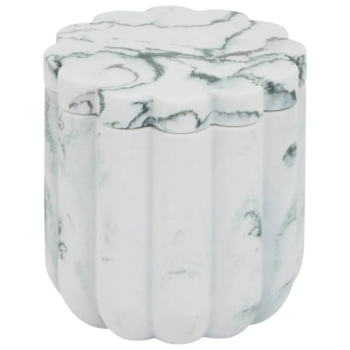5five Accesorios De Lavabo>Botella para algodón MARBY blanco de poliresina