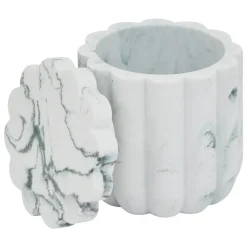 5five Accesorios De Lavabo>Botella para algodón MARBY blanco de poliresina