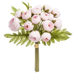 atmosphera Plantas Y Flores Artificiales>Bouquet 18 Mini Camelias Rosas 30Cm