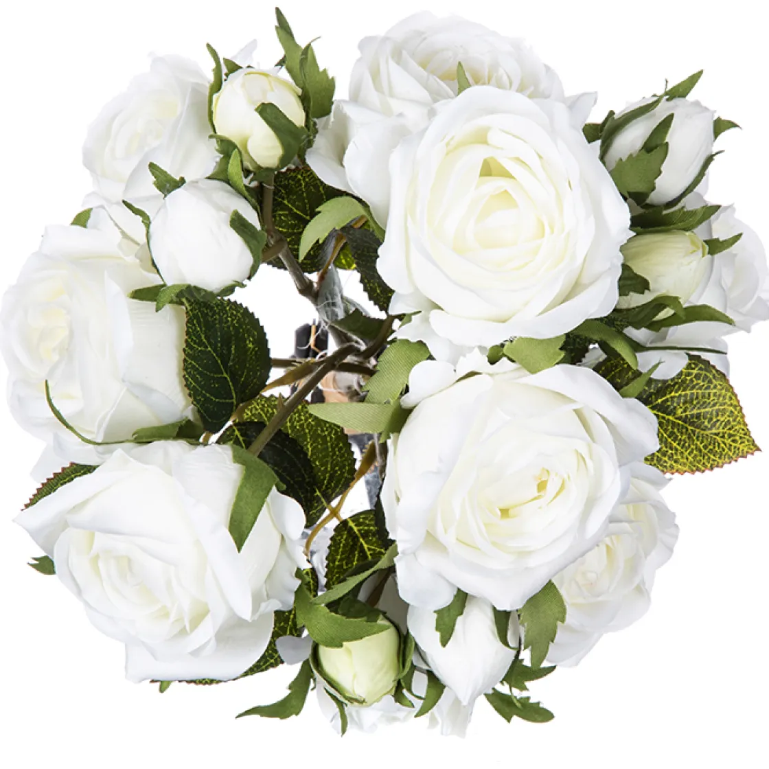 atmosphera Plantas Y Flores Artificiales>Bouquet 15 Rosas Blancas 40Cm