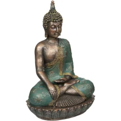atmosphera Accesorios|Estilo Oriental>Buda Sentado Resina Azul 29x20.5x43.5Cm