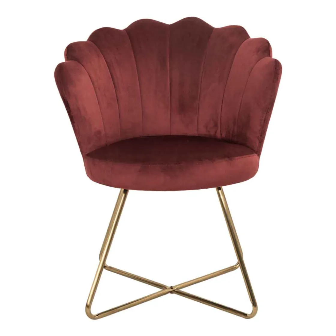 Sofás Y Sillones|Estilo Contemporaneo>Butaca BLOOM terciopelo burdeos con patas doradas