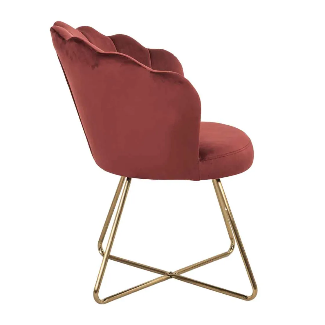 Sofás Y Sillones|Estilo Contemporaneo>Butaca BLOOM terciopelo burdeos con patas doradas