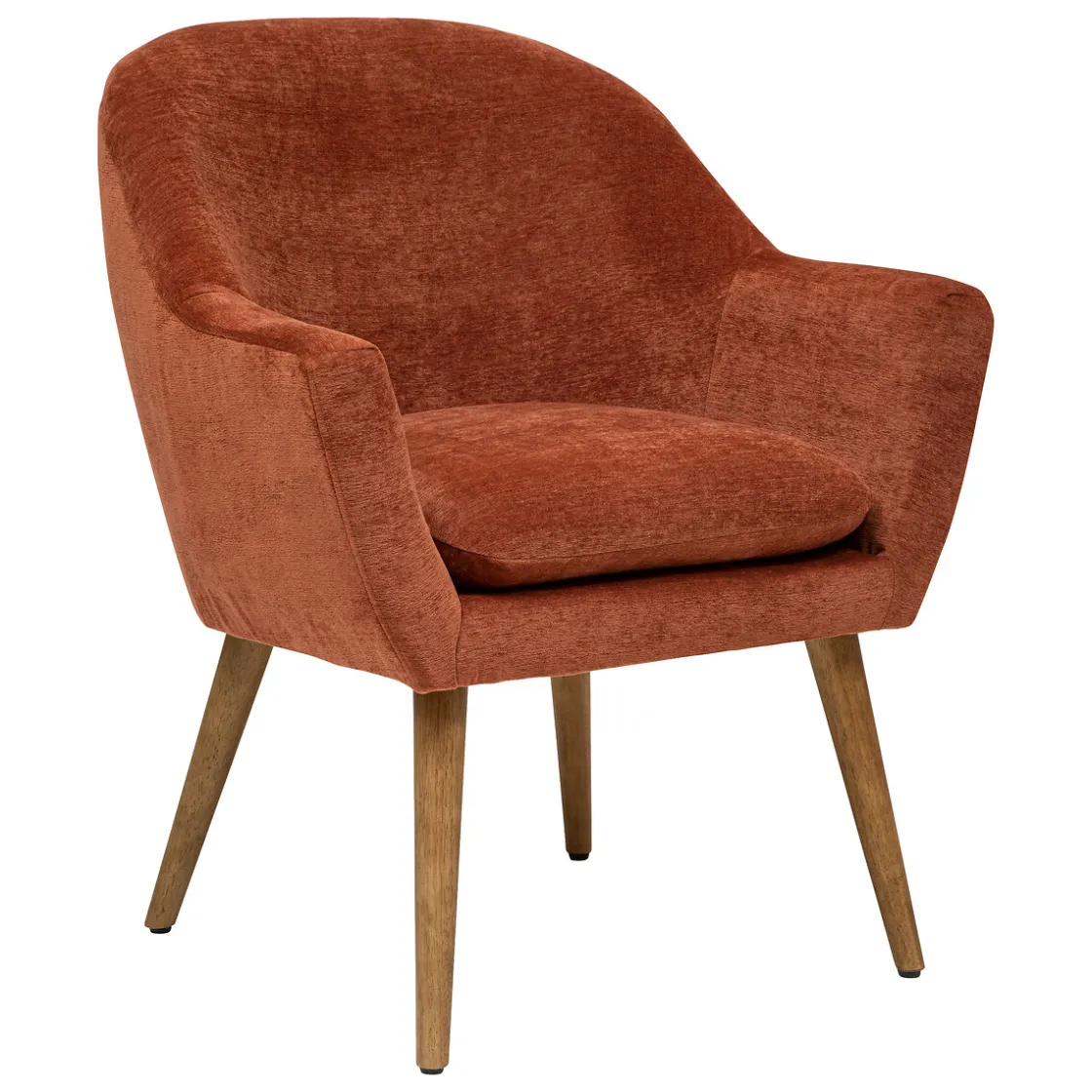atmosphera Sofás Y Sillones>Butaca de tela ambar con patas de madera SINEL
