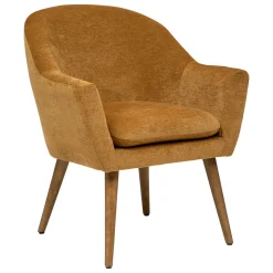 atmosphera Sofás Y Sillones>Butaca de tela ocre con patas de madera SINEL