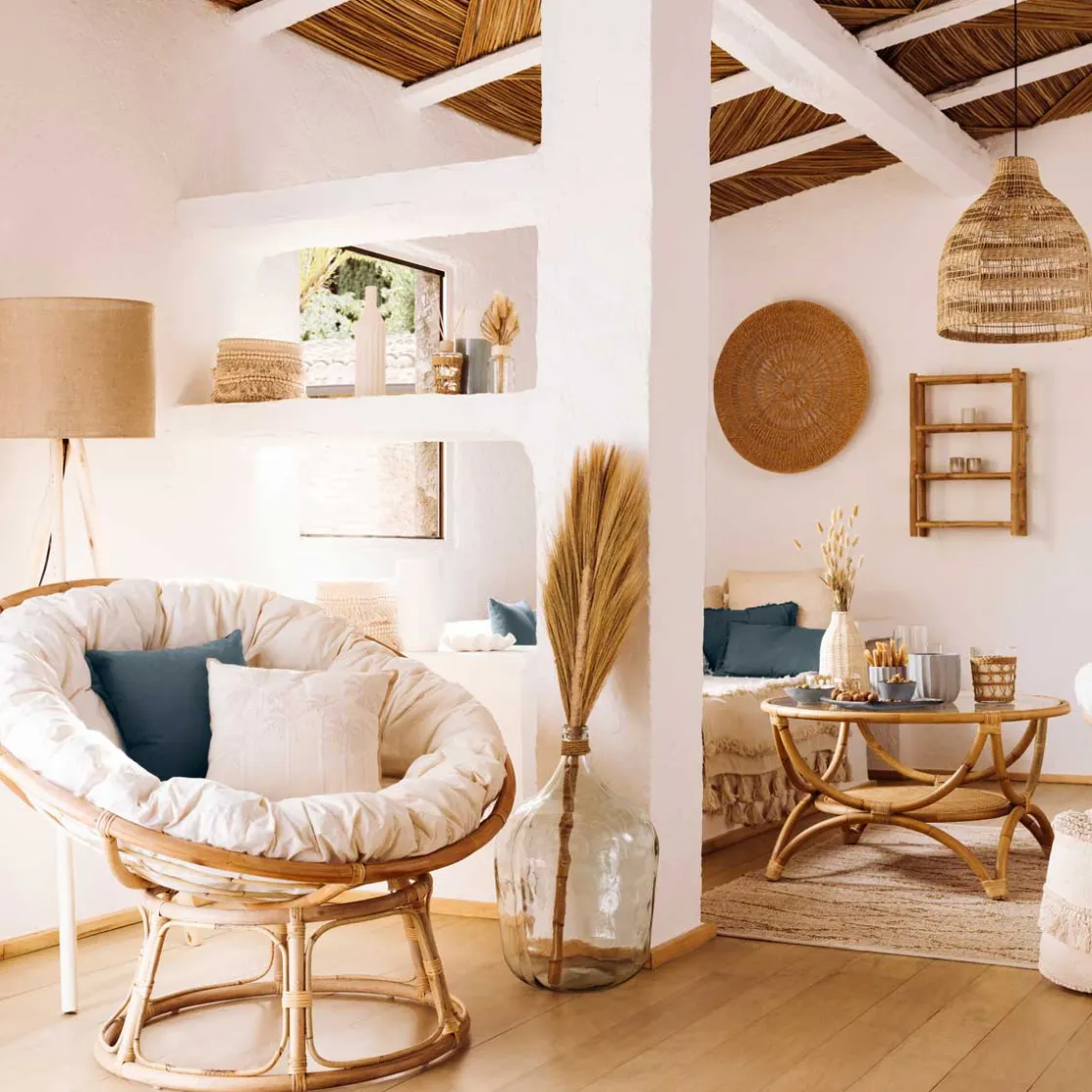 Sofás Y Sillones|Estilo Étnico>Butaca Papasan De Bambú Natural