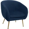 atmosphera Sofás Y Sillones>Butaca Solaro Slow Time Azul Oscuro De Terciopelo