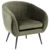 atmosphera Sofás Y Sillones|Estilo Contemporaneo>Butaca SOLARO SLOW TIME verde caqui de terciopelo