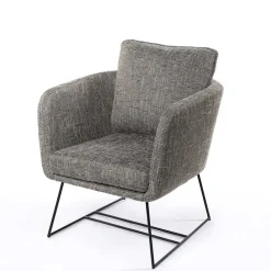 Sillas, Sillones Y Bancos|Estilo Rústico>Butaca TIM gris con patas metálicas negras