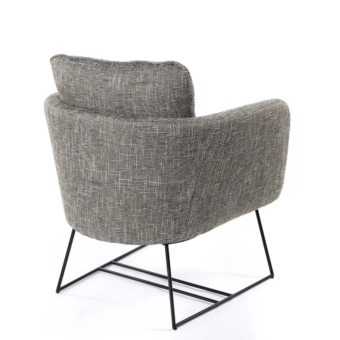 Sillas, Sillones Y Bancos|Estilo Rústico>Butaca TIM gris con patas metálicas negras