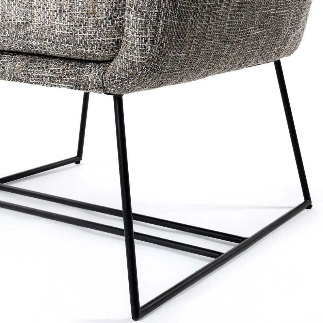 Sillas, Sillones Y Bancos|Estilo Rústico>Butaca TIM gris con patas metálicas negras