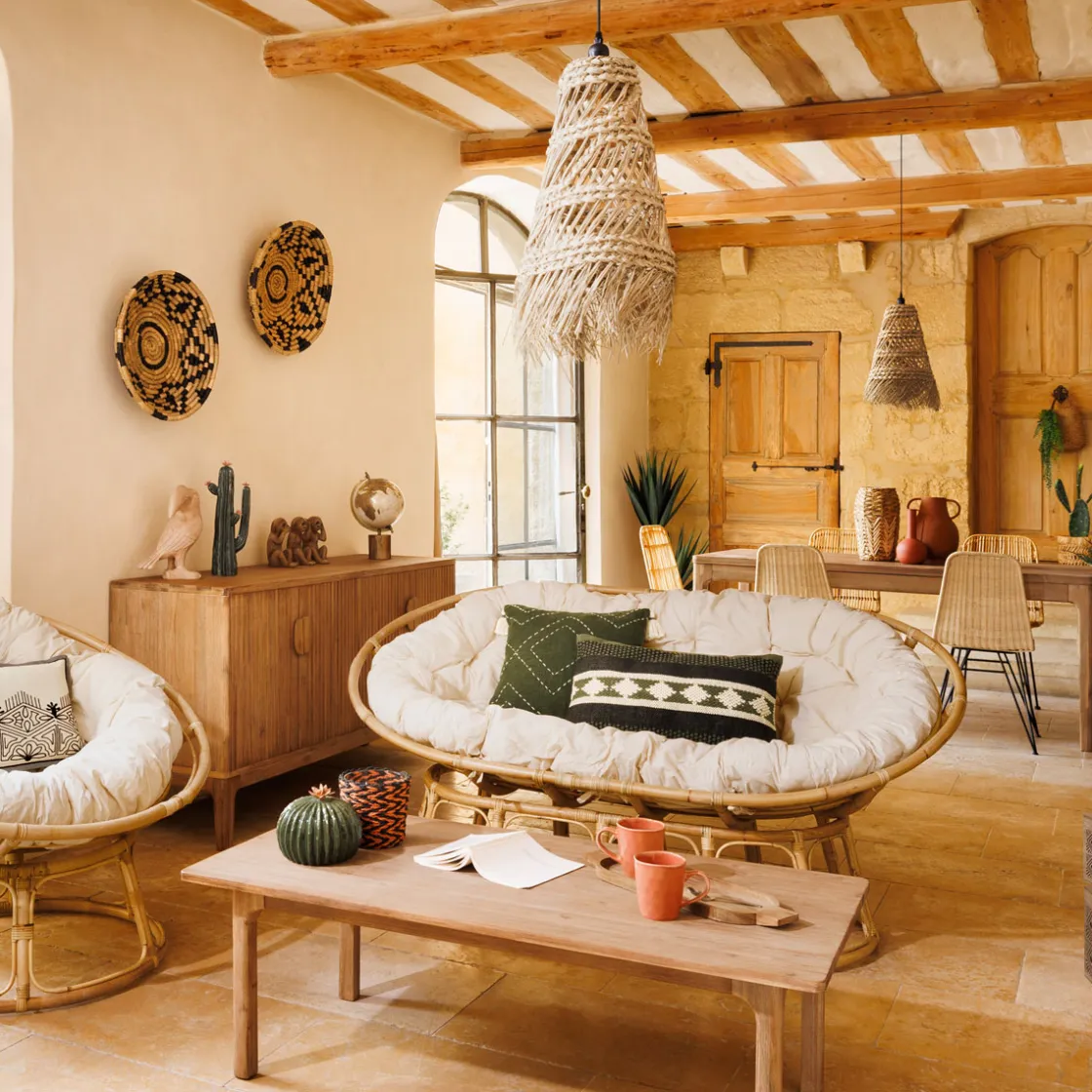 atmosphera Accesorios>Cactus decorativo redondo de cerámica PAN verde