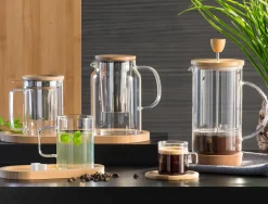 Teteras Y Hervidores>Cafetera de vidrio y bambú 1L