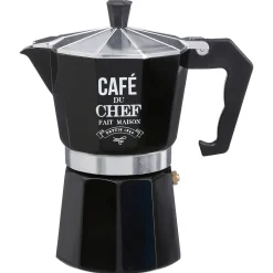 Teteras Y Hervidores>Cafetera Italiana Negra C/Diseño 350Ml
