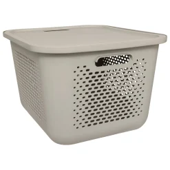 5five Cestas Y Palanganas>Caja de almacenaje AERA beige con tapa 19.6l