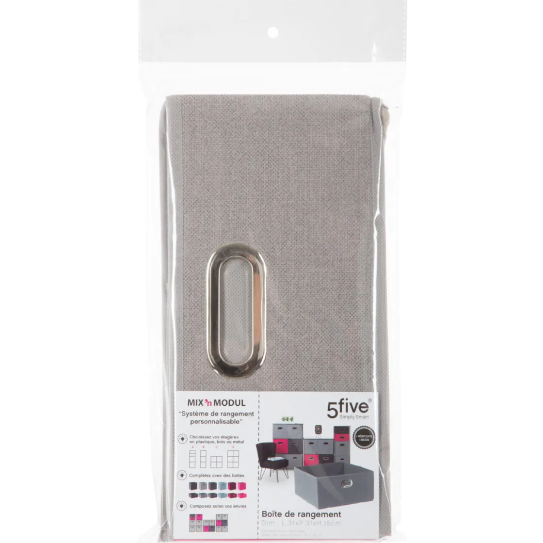 5five Cajas De Almacenamiento Y Organizadores>Caja De Almacenaje De Tnt Beige 31x15Cm