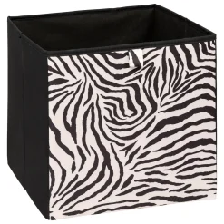 5five Cajas De Almacenamiento Y Organizadores>Caja de almacenaje estampado cebra 31x31cm
