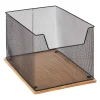 Cajas De Almacenamiento Y Organizadores>Caja De Almacenaje P/Oficina Metal/Bambú