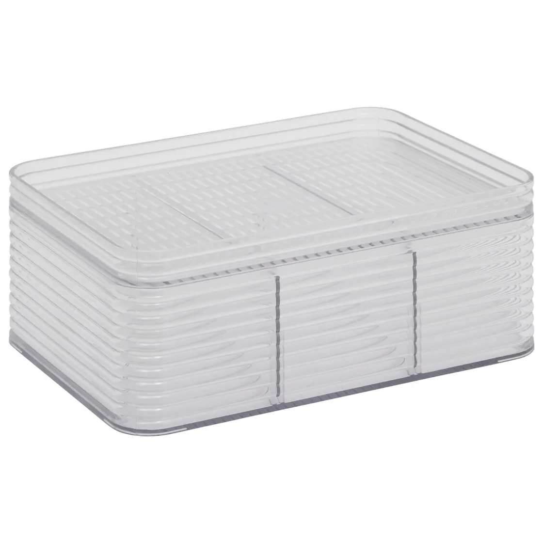 5five Accesorios De Lavabo>Caja de almacenje con 3 separaciones gris