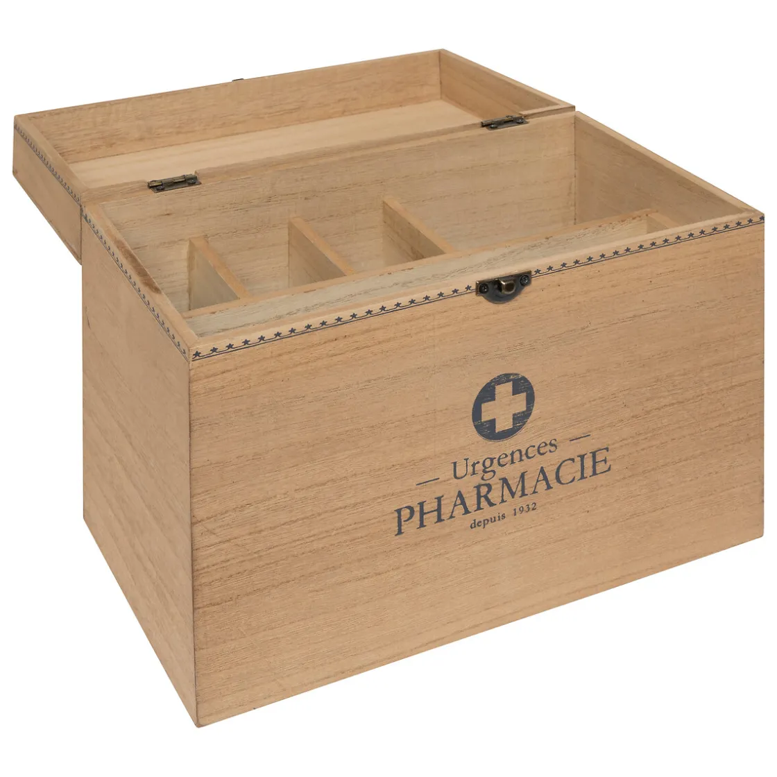 atmosphera Accesorios|Estilo Rústico>Caja De Farmacia Lit Beige De Madera
