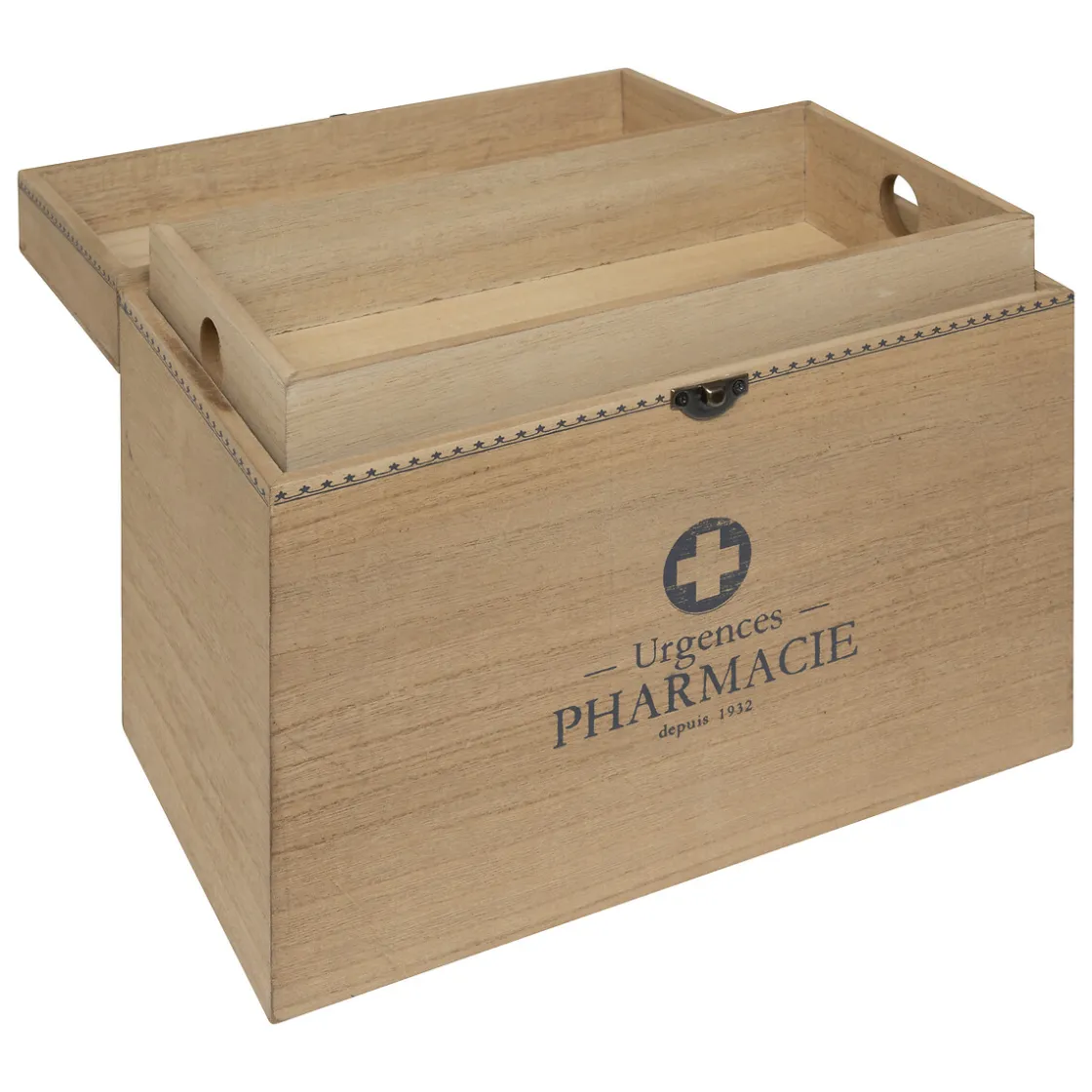 atmosphera Accesorios|Estilo Rústico>Caja De Farmacia Lit Beige De Madera