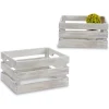 Cestas De Almacenamiento>Caja De Madera Blanca 26x16x13Cm