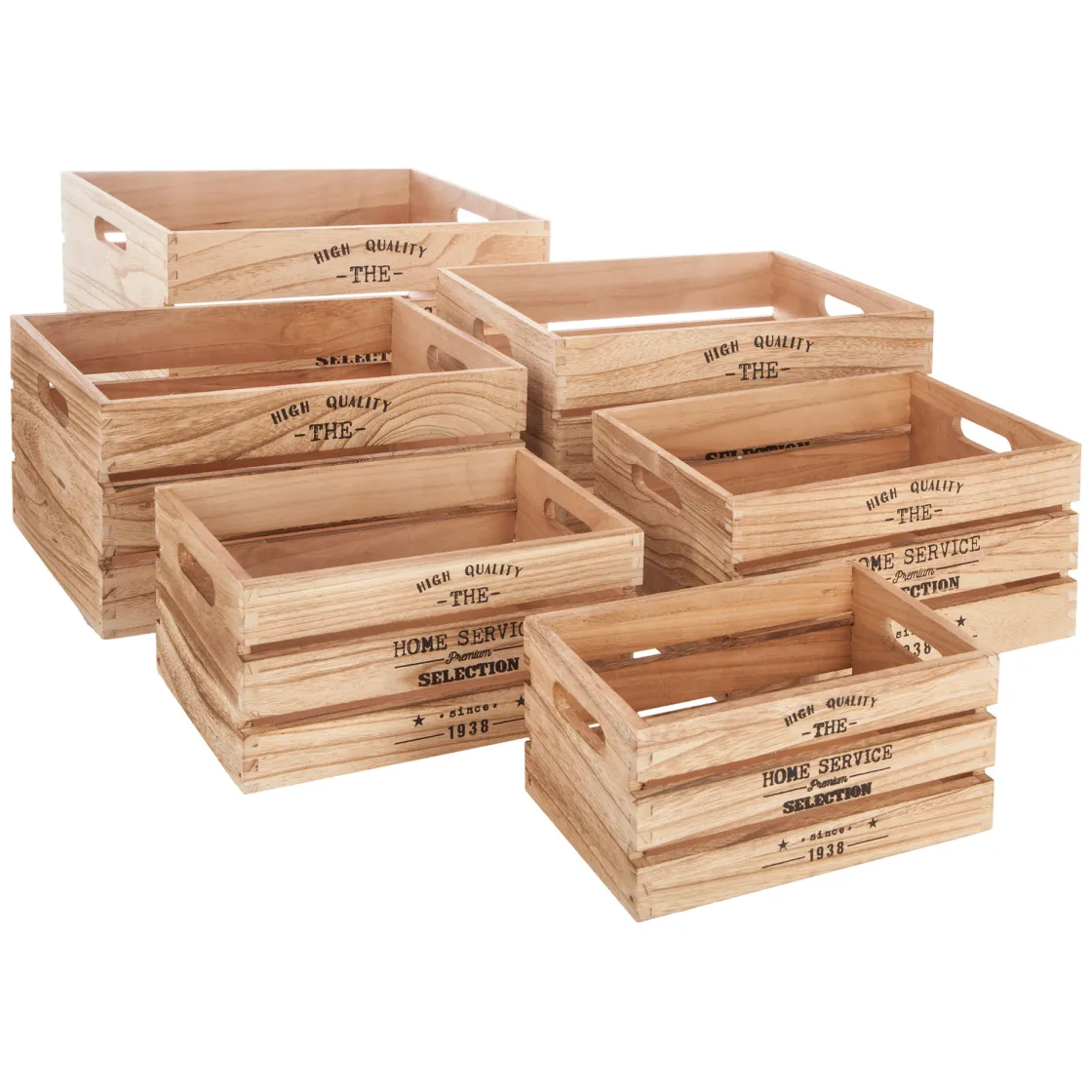 atmosphera Cestas Y Baúles|Estilo Rústico>Caja De Madera Factory Natural