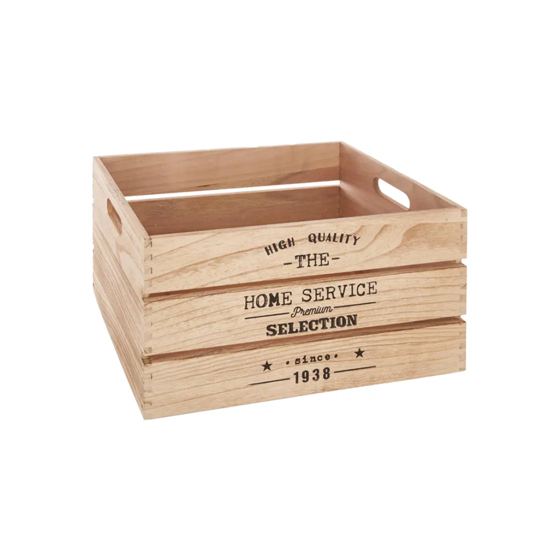 atmosphera Cestas Y Baúles|Estilo Rústico>Caja De Madera Factory Natural 28x18x14Cm