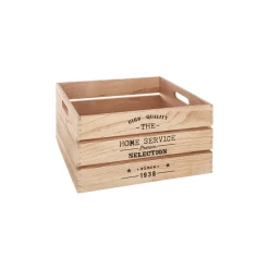 atmosphera Cestas Y Baúles|Estilo Rústico>Caja De Madera Factory Natural 25x15x12Cm