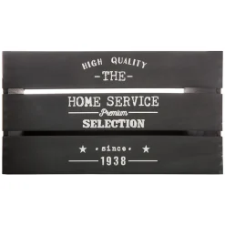 atmosphera Cestas Y Baúles|Estilo Industrial>Caja De Madera Factory Negra 40x30x22Cm