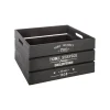 atmosphera Cestas Y Baúles|Estilo Industrial>Caja De Madera Factory Negra 31x21x16Cm