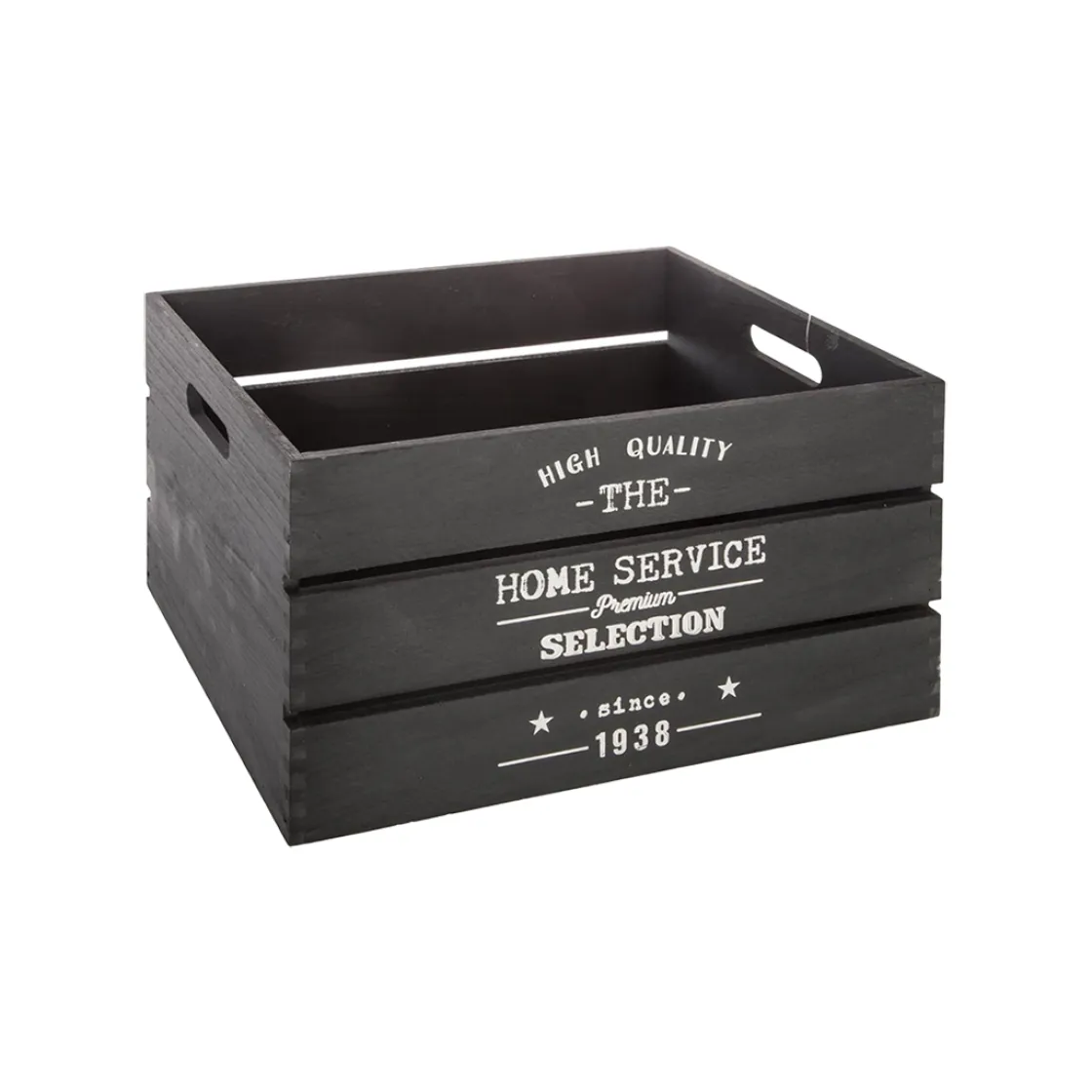 atmosphera Cestas Y Baúles|Estilo Industrial>Caja De Madera Factory Negra 31x21x16Cm
