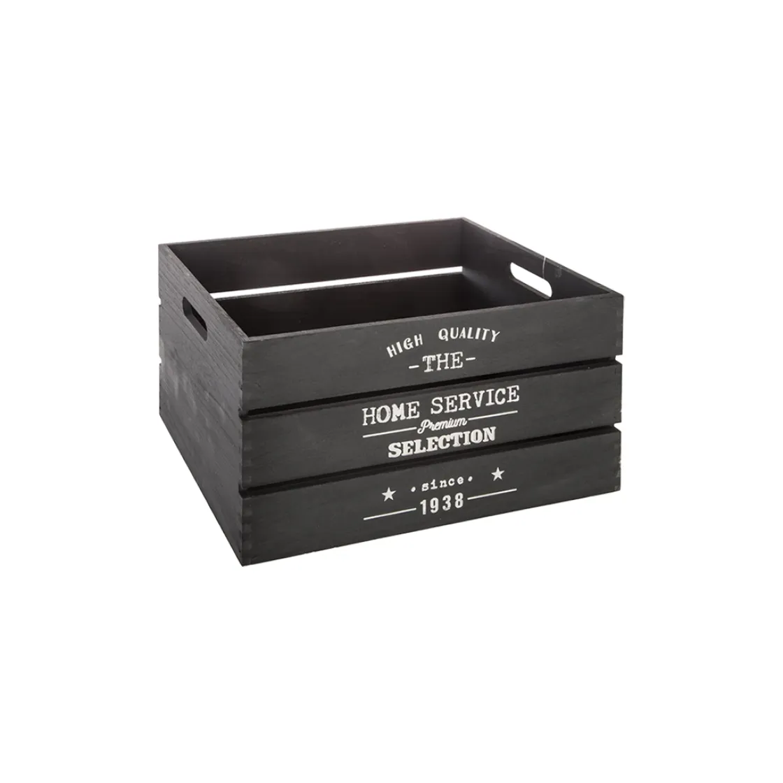 atmosphera Cestas Y Baúles|Estilo Industrial>Caja De Madera Factory Negra 25x15x12Cm
