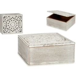 Accesorios|Estilo Étnico>Caja Decorativa De Madera 16.5x19.5x8Cm