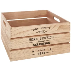 atmosphera Cestas Y Baúles|Estilo Rústico>Caja Madera Factory Natural 40x23x22Cm