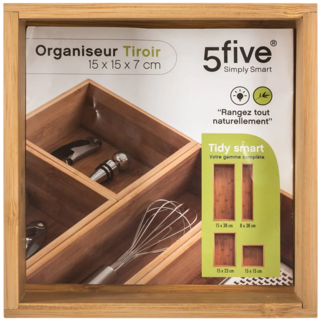 5five Encimera Y Lavavajillas>Caja organizadora de bambú 15x15x7Cm