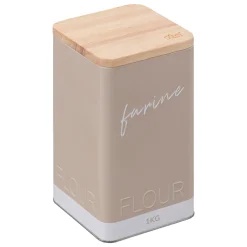 5five Cajas Y Frascos>Caja Para Harina Metálica Beige