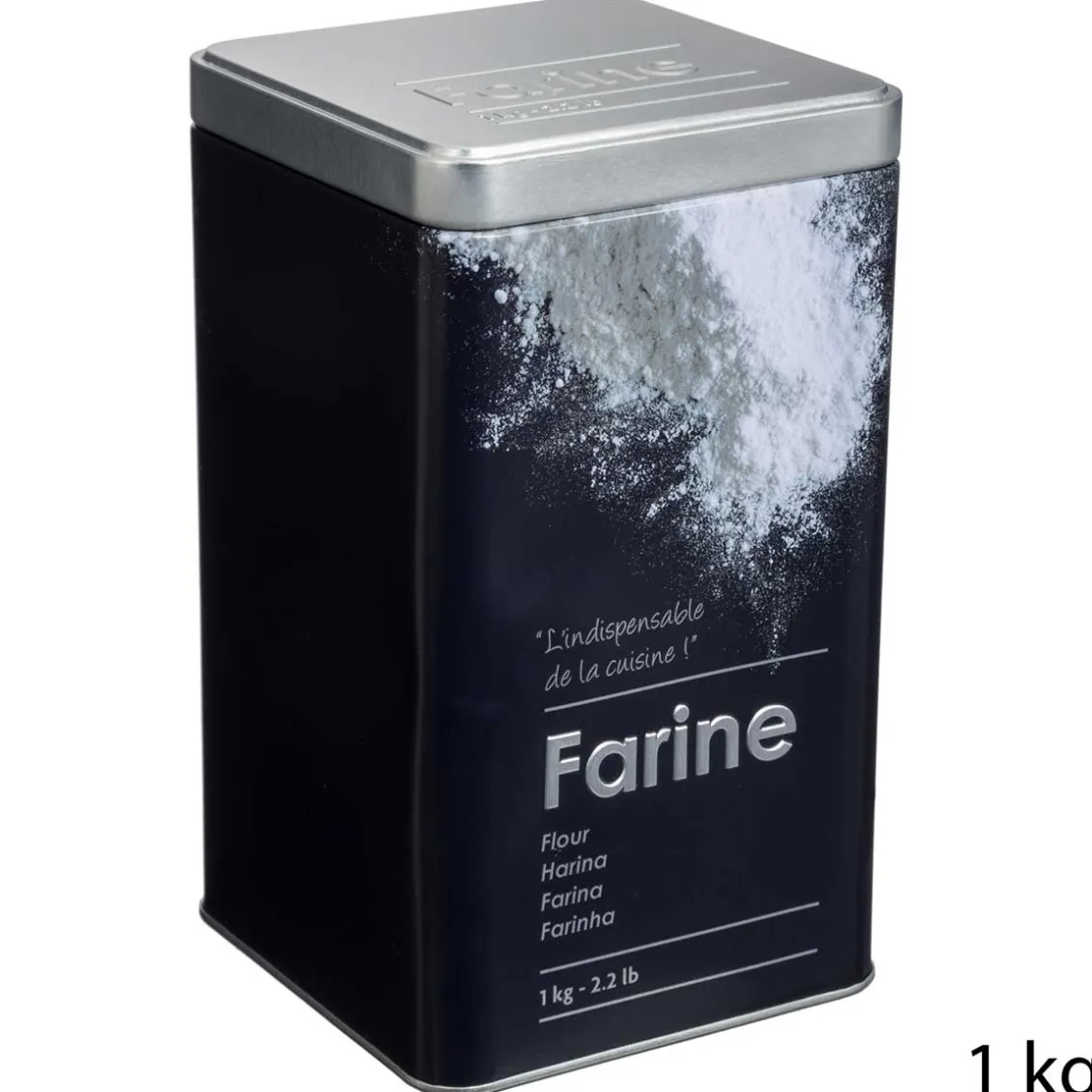 5five Cajas Y Frascos>Caja P/Harina Metálica C/Diseño