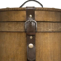 atmosphera Accesorios|Estilo Industrial>Caja Redonda De Madera 26x25x25Cm