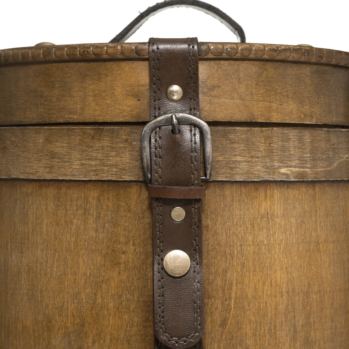 atmosphera Accesorios|Estilo Industrial>Caja Redonda De Madera 21x20x20.5Cm