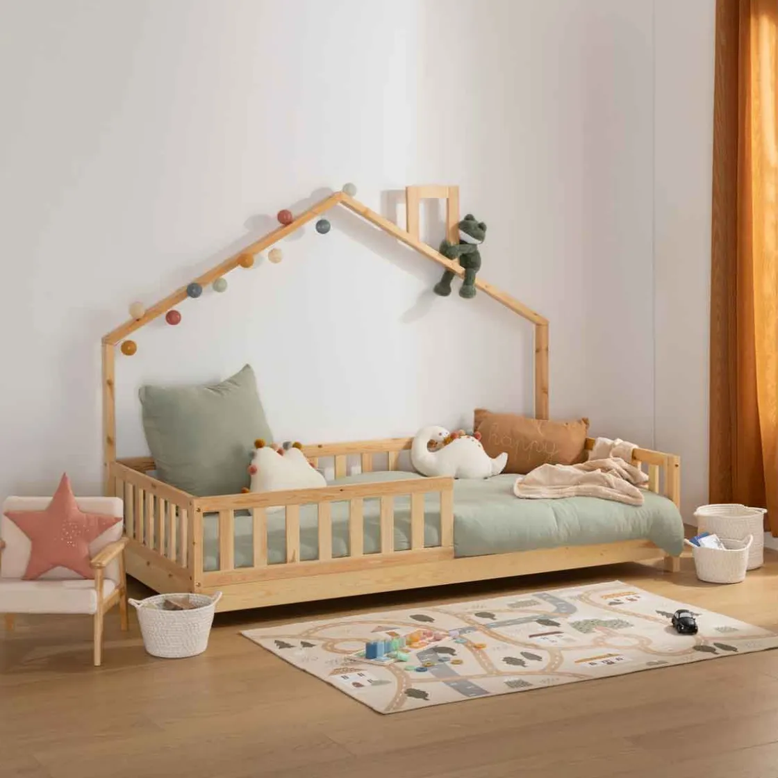 atmosphera4kids Mobiliario|Montessori>Cama MONTESSORI casa natural 90x190cm