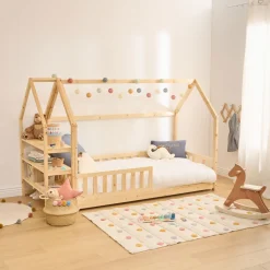 Mobiliario>Cama Montessori con estantes 90x190cm