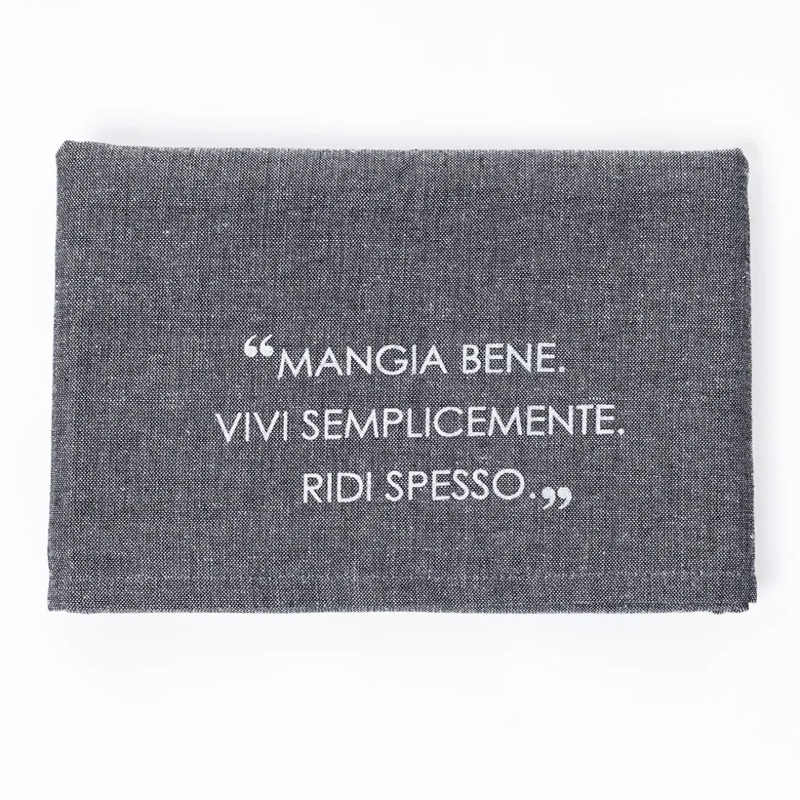 Manteles, Servilletas Y Manteles Individuales>Camino de mesa con frase gris oscuro 50x140cm