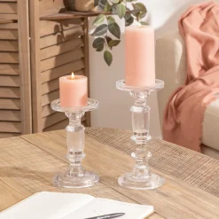 atmosphera Portavelas Y Candelabros>Candelabro De Vidrio 11.4x19Cm