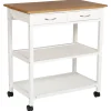 Carros De Soporte>Carrito Auxiliar Blanco Para Cocina Con Division