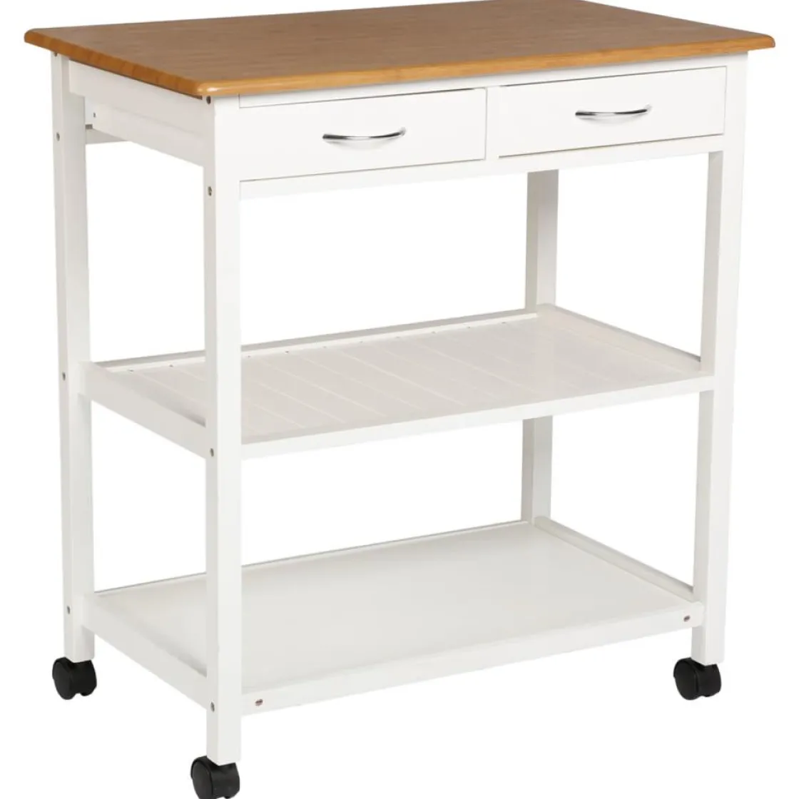 Carros De Soporte>Carrito Auxiliar Blanco Para Cocina Con Division