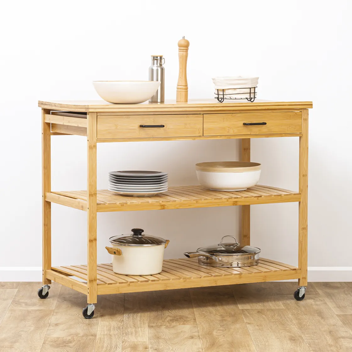 Muebles Y Carros De Apoyo>Carrito Auxiliar Cocina 108x60x90Cm