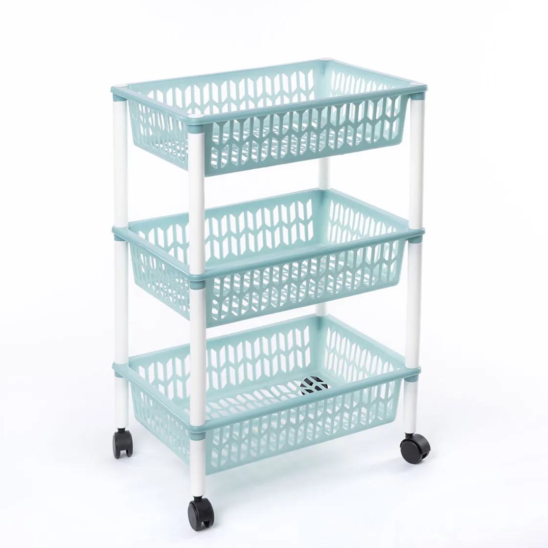 Carros De Soporte>Carrito auxiliar con 3 cestas azul