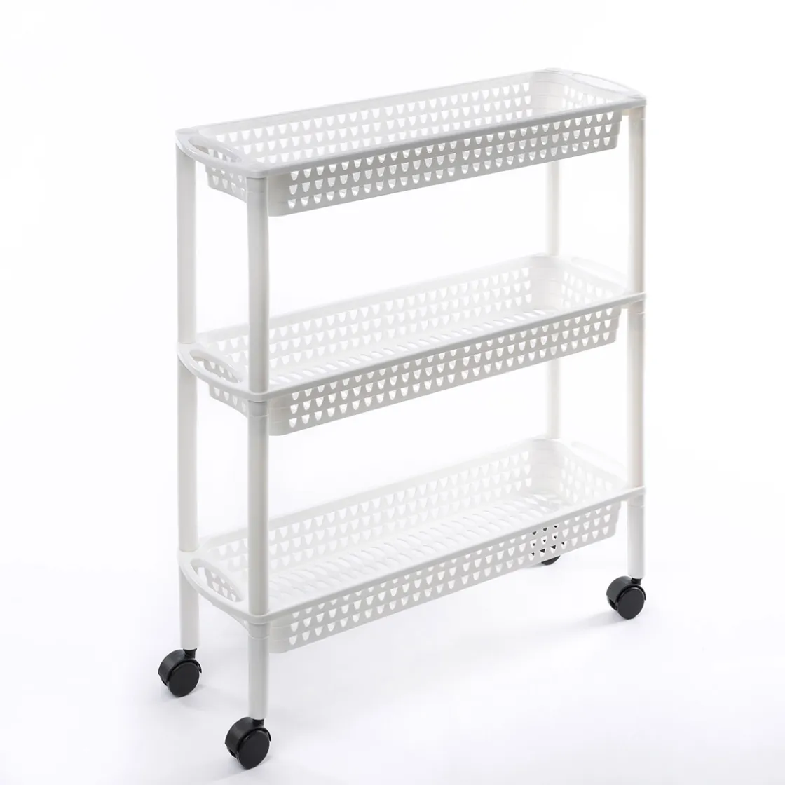 Carros De Soporte>Carrito auxiliar con 3 cestos blanco