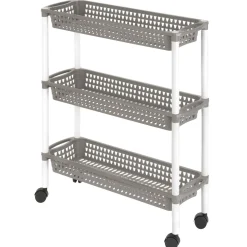Carros De Soporte>Carrito auxiliar con 3 cestos y ruedas